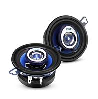 Pyle Two-Way Speaker System, 3.5'' Coaxial, 120W Max, Blue Cone