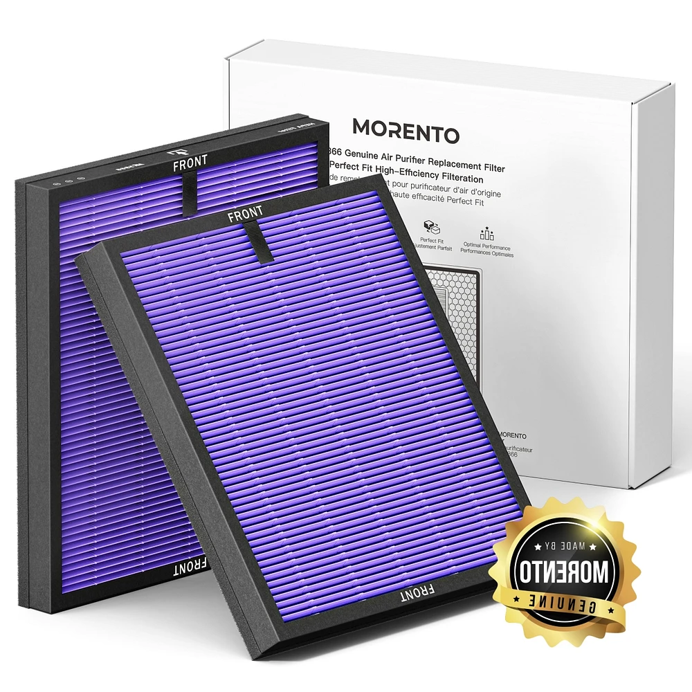 HY4866 Replacement Air Purifier Filters – 2-Pack HEPA Filters + 2 Pre-Filters For MORENTO/WESTHEY