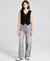 And Now This Women's Tie-Front Wide-Leg Jeans, Exclusively at Macy's