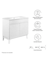 Freestanding Bath Vanity with White Ceramic Top Unassembled for bathroom