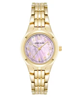 Anne Klein Women's Quartz Pink and Gold-Tone Metal Alloy Watch, 26mm