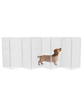 Hiddin Clear Freestanding Pet Gate Zig Zag