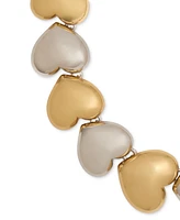 Kate Spade New York Two-Tone Large Graduated Alternating Heart Collar Necklace, 17" + 3" extender