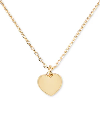 Kate Spade New York Gold-Tone Polished Mini Heart Pendant Necklace, 16" + 3" extender