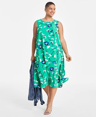 On 34th Trendy Plus Floral Midi Slip Dress, Exclusively at Macy's