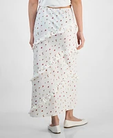 And Now This Women's Midi Ruffle Slip Skirt