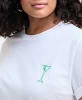 On 34th Trendy Plus Martini Print T-Shirt, Exclusively at Macy's