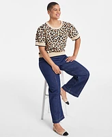 On 34th Trendy Plus Animal Jacquard Sweater, Exclusively at Macy's