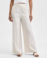 And Now This Petite Striped Pull-On Wide-Leg Cotton Pants, Exclusively at Macy's