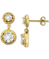 Giani Bernini Cubic Zirconia Rope Frame Double Drop Earrings 18k Gold-Plated Sterling Silver, Exclusively at Macy's