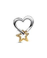 Pandora Two-Tone Sterling Lucky Star Heart Charm