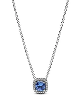 Pandora Sparkling Square Blue Halo Pendant Necklace