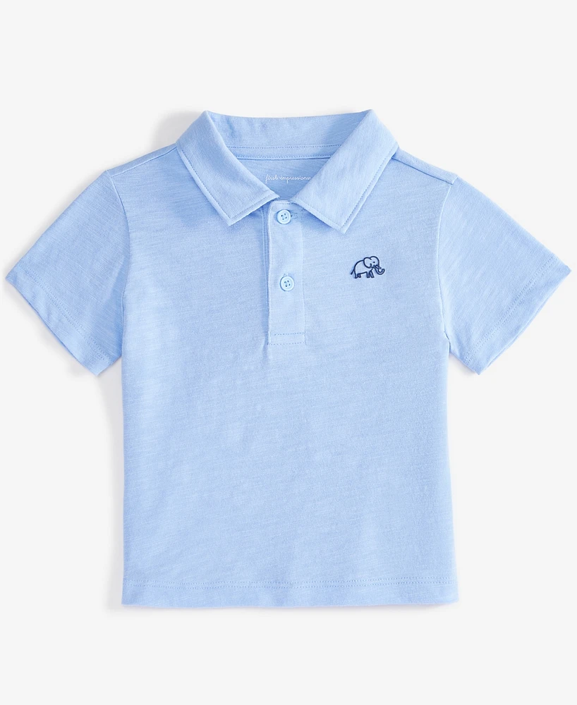 First Impressions Baby Boys Little Elephant-Detail Polo Shirt, Exclusively at Macy's