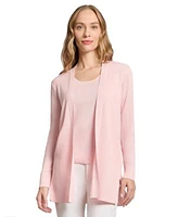 Jones New York Womens Sutton Ribbed Scoop Neck Tank Top Long Sleeve Side Vent Cardigan