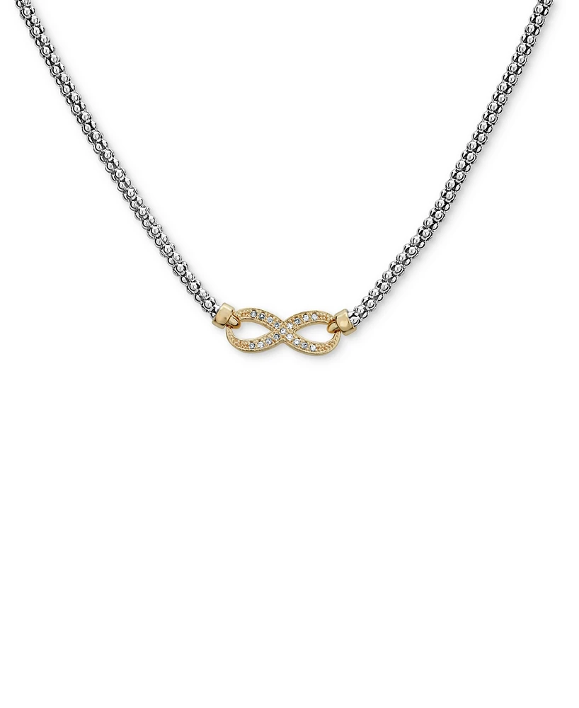 Diamond Infinity Collar Necklace (1/10 ct. t.w.) in Sterling Silver & 14k Yellow Gold-Plated Sterling Silver, 16-1/2" + 3" extender