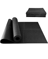 Redliro Foldable Rubber Treadmill Mat, Non-Slip Walking Pad Mats, High Resilience Floor Protector for Home Fitness, Bike Gym Mat