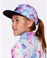 Deux par Deux Baby Girls Printed Cap Butterflies On Multicolored And Black Background