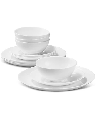 Arch Studio Opal Glass 12 Pc. Coupe Dinnerware Set, Service for 4, Exclusively at Macy's