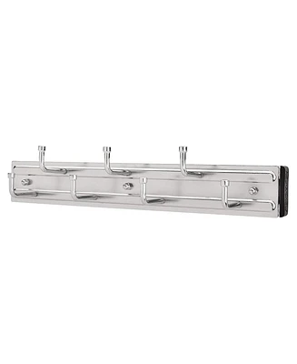 Rev-a-Shelf 12" Pullout Belt Rack Closet Storage Organizer, Chrome, Brc-12CR