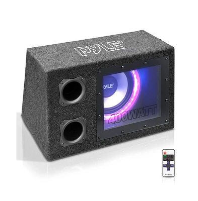 Pyle Subwoofer Box System, 8'' Vented Enclosure, 400W Max, Led Lights