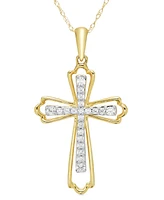 Diamond Cross in Cross 18" Pendant Necklace (1/5 ct. t.w.) in 10k Gold