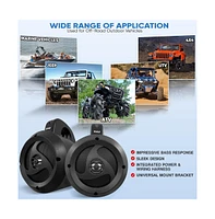 Pyle 4” Waterproof Off-Road Bluetooth Streaming Speakers, Amplified, 900W