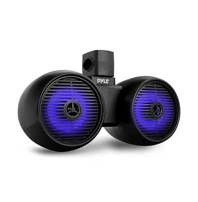 Pyle 6.5'' Marine Bluetooth Wakeboard Speaker System with Led Lights, 200W