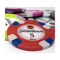 Slickblue Clay Composite Poker Chips Set 25-Pack - Showdown Design, $5 Value for Card Games