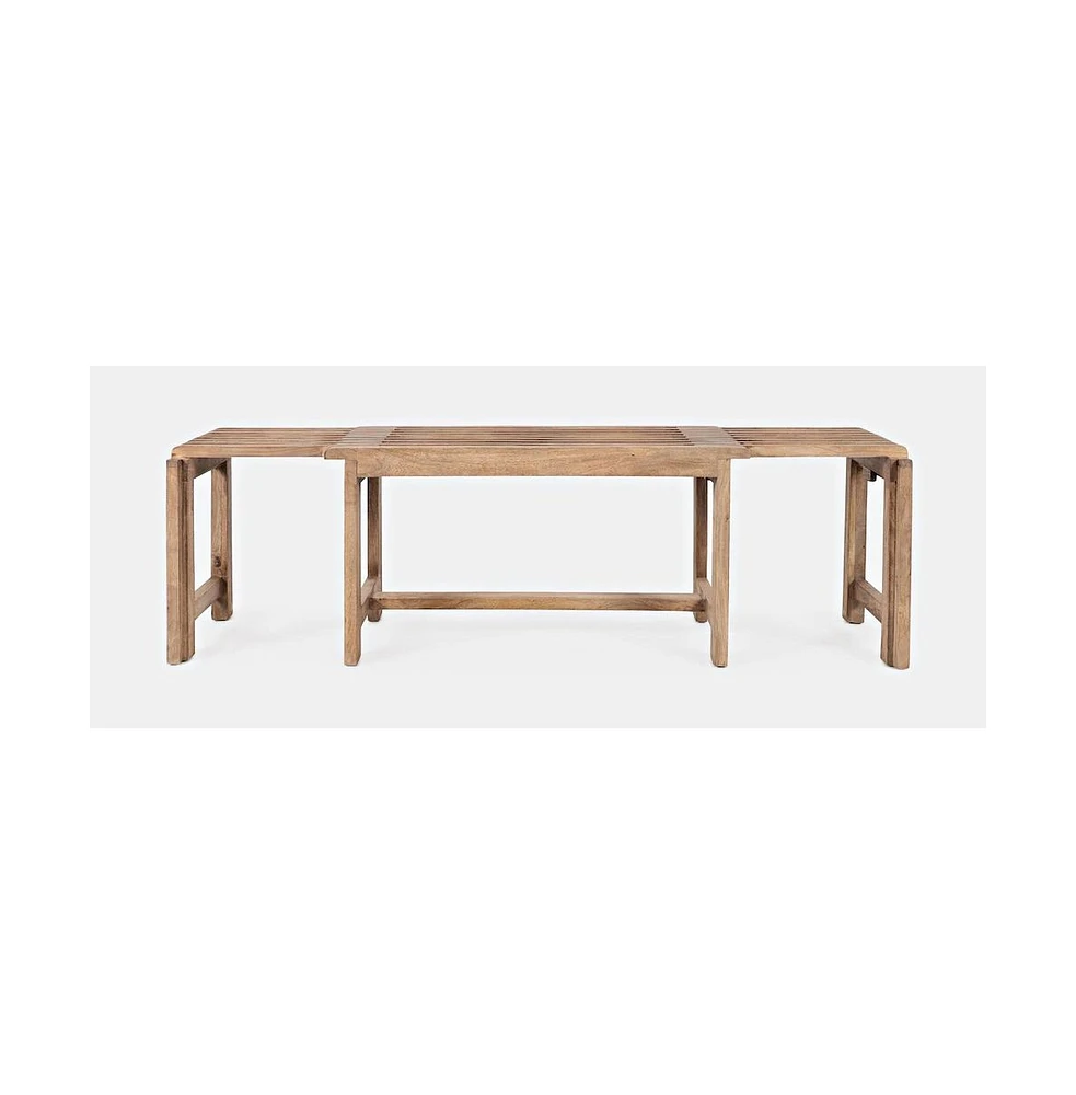 Jofran Bradford Modern Extendable Solid Mango Hardwood Bench