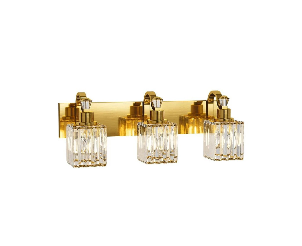 gaomon Modern Crystal Bathroom Vanity Lights Gold Bathroom Light Fixtures Crystal Vanity Shower Lights Over Mirror