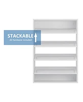 Modular Storage Angled Shelves, Wood Closet Organizer Adjustable, Stacking