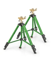 Mecale Impact Sprinkler on Tripod Base Set of 2 with 360 Degree Rotation