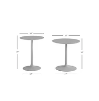 Jofran Remy Solid Wood and Iron Modern Pedestal Accent Tables (Set of 2