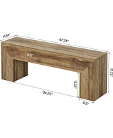 Tribesigns Dining Bench, Farmhouse Wooden Entryway Bench, Entry 47" Long Bench for Living Dining Room, Hallway and Bedroom, Easy Assembly