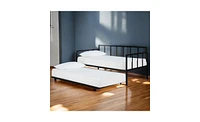 Slickblue Heavy Duty Metal Daybed with Roll-Out Trundle Bed