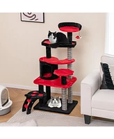 Gymax Gothic Cat Tree 52'' Tall Cat Tower w/ Cat Bed Cat Condo Sisal Scratching Post