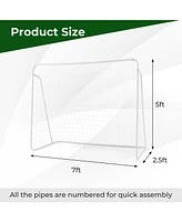 Kuyotq Soccer Goal for Backyard with Heavy Duty Frame and Ground Stakes