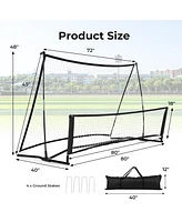 Kuyotq 2-in-1 Portable Soccer Rebounder Net with Carrying Bag