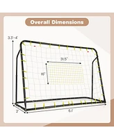 Kuyotq 2-in-1 Kids Soccer Rebounder and Soccer Goal with Adjustable Height