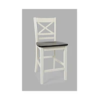 Jofran Asbury Park Solid Acacia Farmhouse X Back Stool (Set of 2