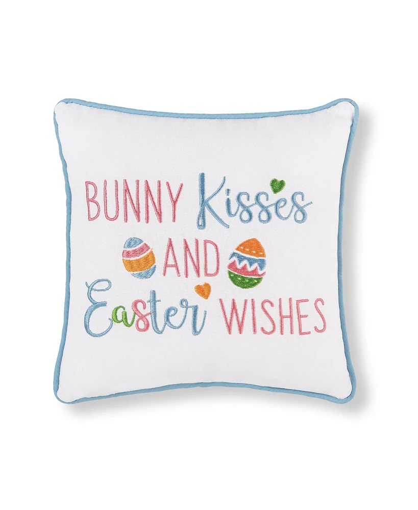 C&F Home 10" x 10" Bunny Kisses Embroidered Small Petite Size Accent Throw Pillow