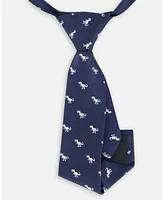 Deux par Boy Neck Tie Navy Blue And Dino - Toddler|Child