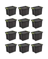 Sterilite Tuff1 Latching 18 Gallon Plastic Storage Container & Lid (12 Pack)