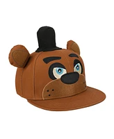 Five Nights at Freddy's Men's Freddy Fazbear Face Brown Snapback Hat