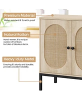 gaomon Rattan Buffet Cabinet