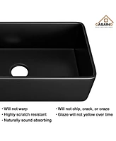 Casainc Single Bowl Fireclay Farmhouse Kitchen Sink with Accessories