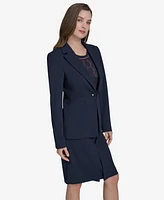 Halston Women's Scuba-Crepe Barbell Peak-Lapel Blazer