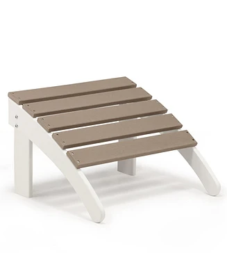 Aoodor Outdoor Adirondack Ottoman - Weather-Resistant Hdpe Patio Footrest for Ultimate Relaxation