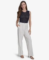 Halston Women's Straight-Leg Mid-Rise Ankle Pants