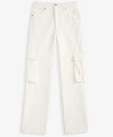 With Jules Big Girls Cotton Wide-Leg Cargo Jeans